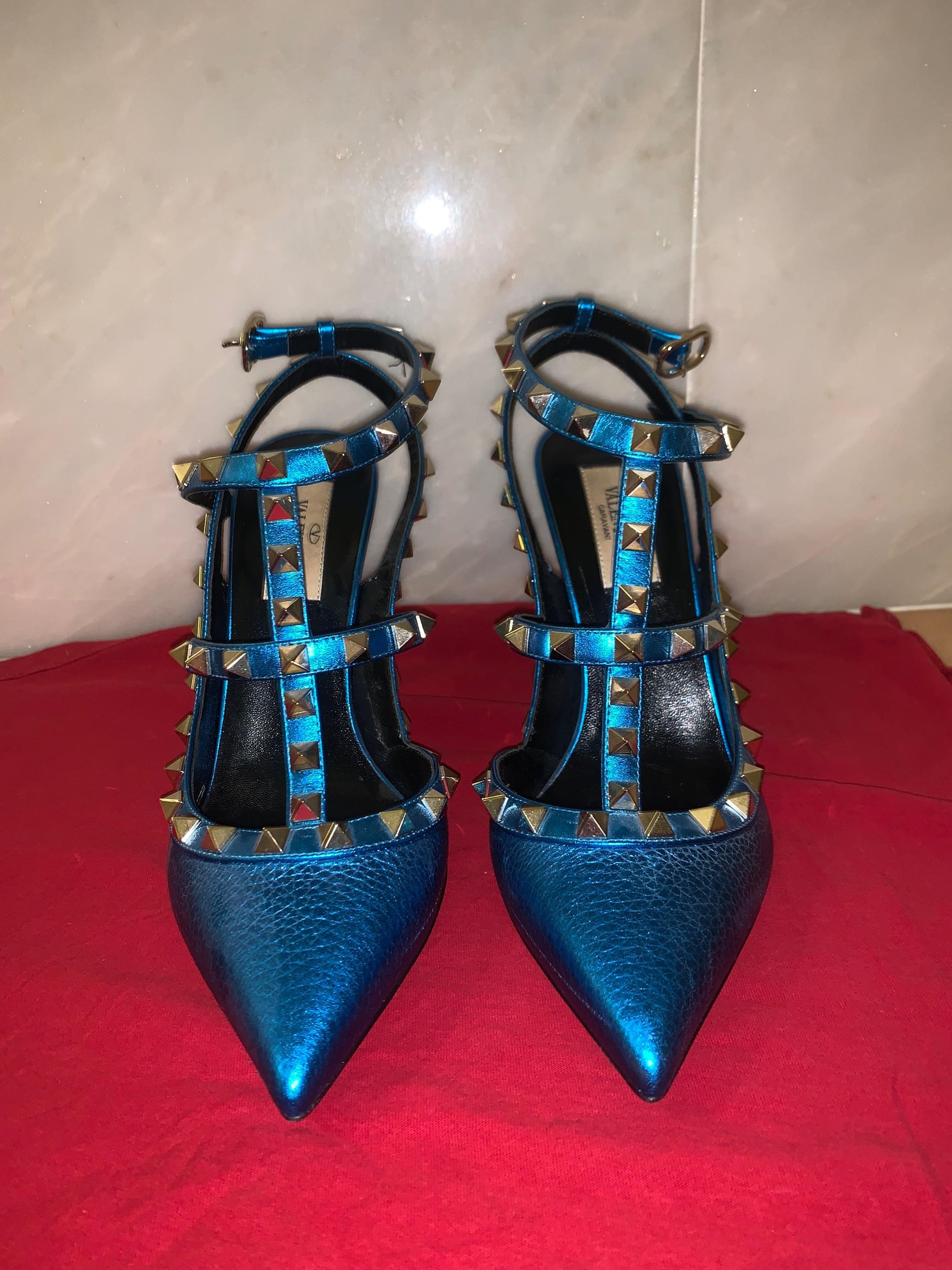 Valentino Blue Rockstud Heels