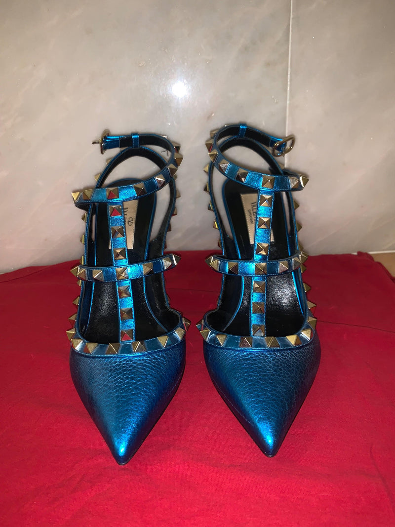 Valentino Blue Rockstud Heels