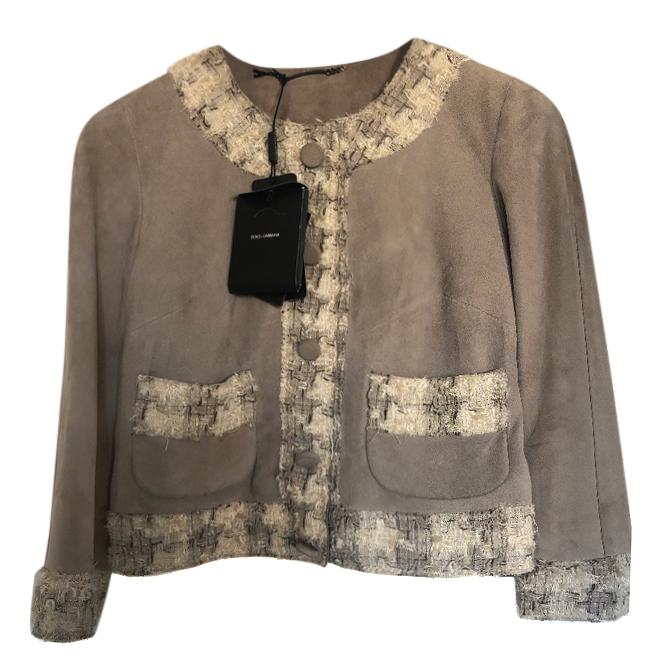 Dolce & Gabbana Lambskin & Tweed Short Jacket