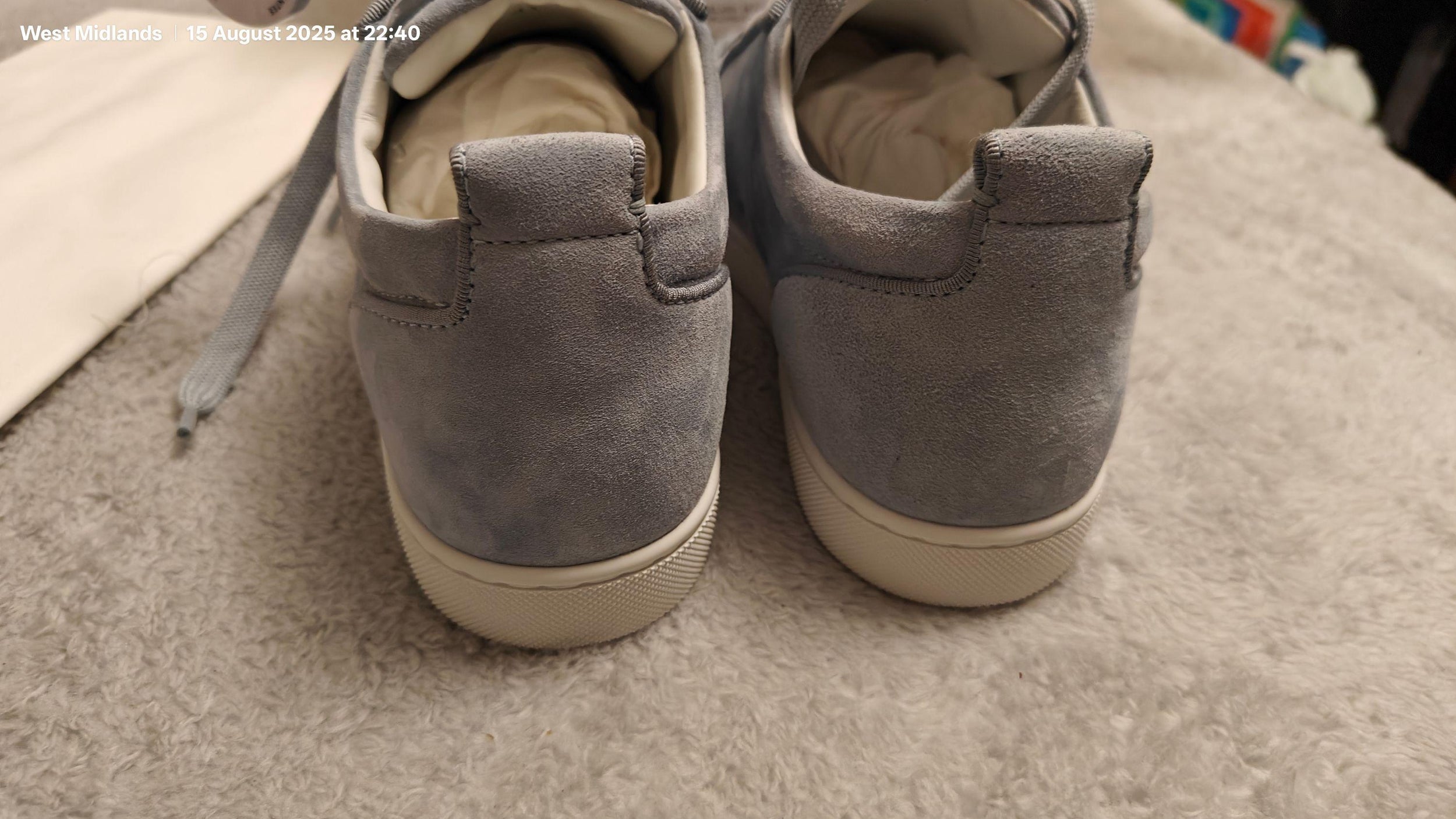 Louboutin Rantulow Orlato Sneakers in Suede Ice Blue
