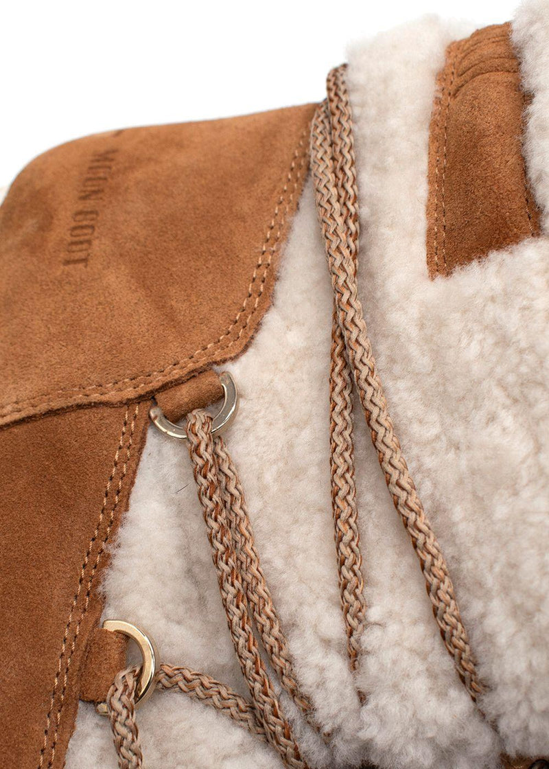 Moon Boot LAB69 Dark Side Low Cream Shearling Boots