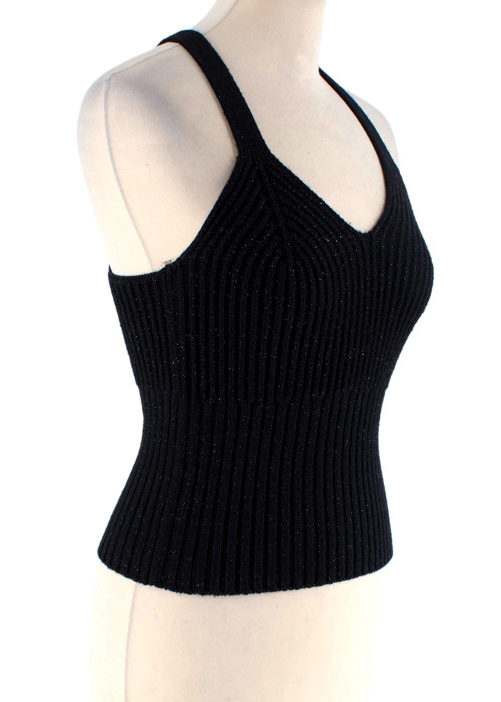 Bottega Veneta Black Sparkle Knitted Vest