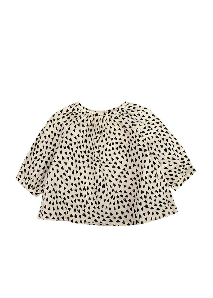 Bonpoint White and Black Heart Print Top (6 Months)