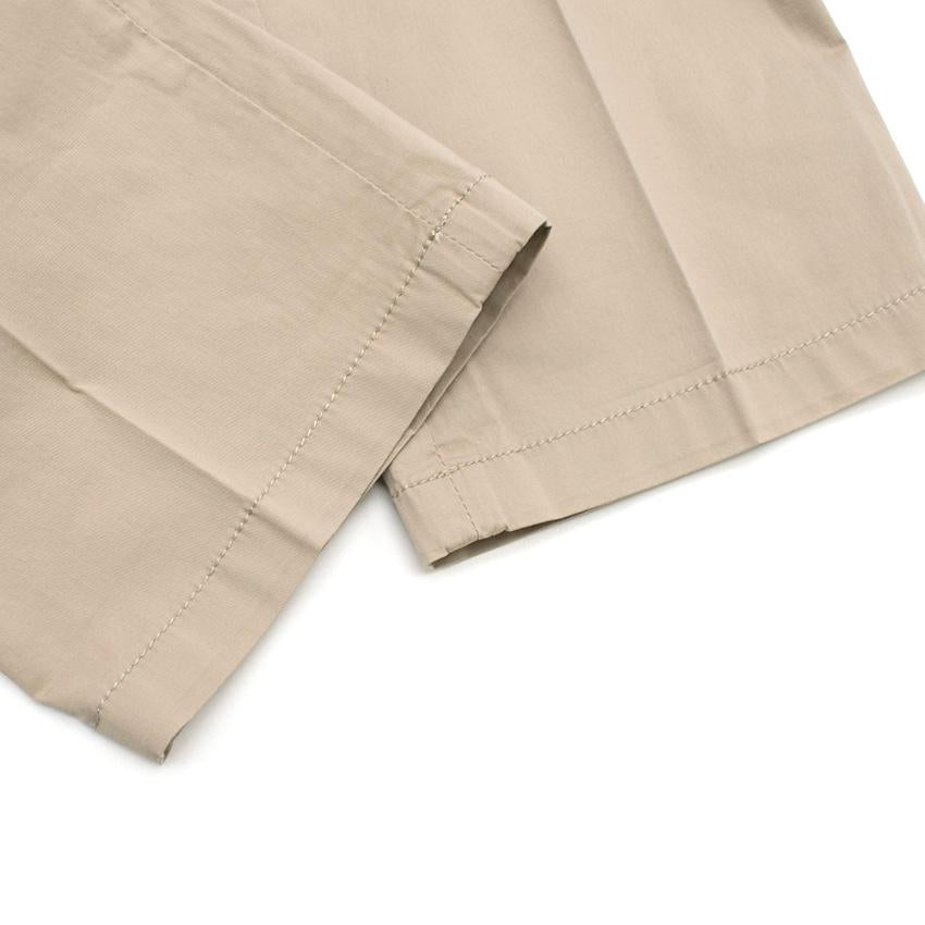 Prada Nude Cotton Straight Leg Trousers