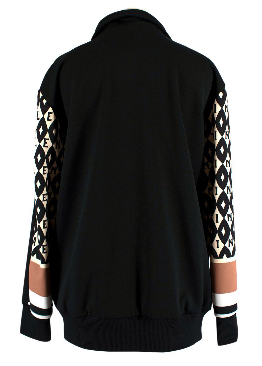 Black and Beige Zip Through Jacket