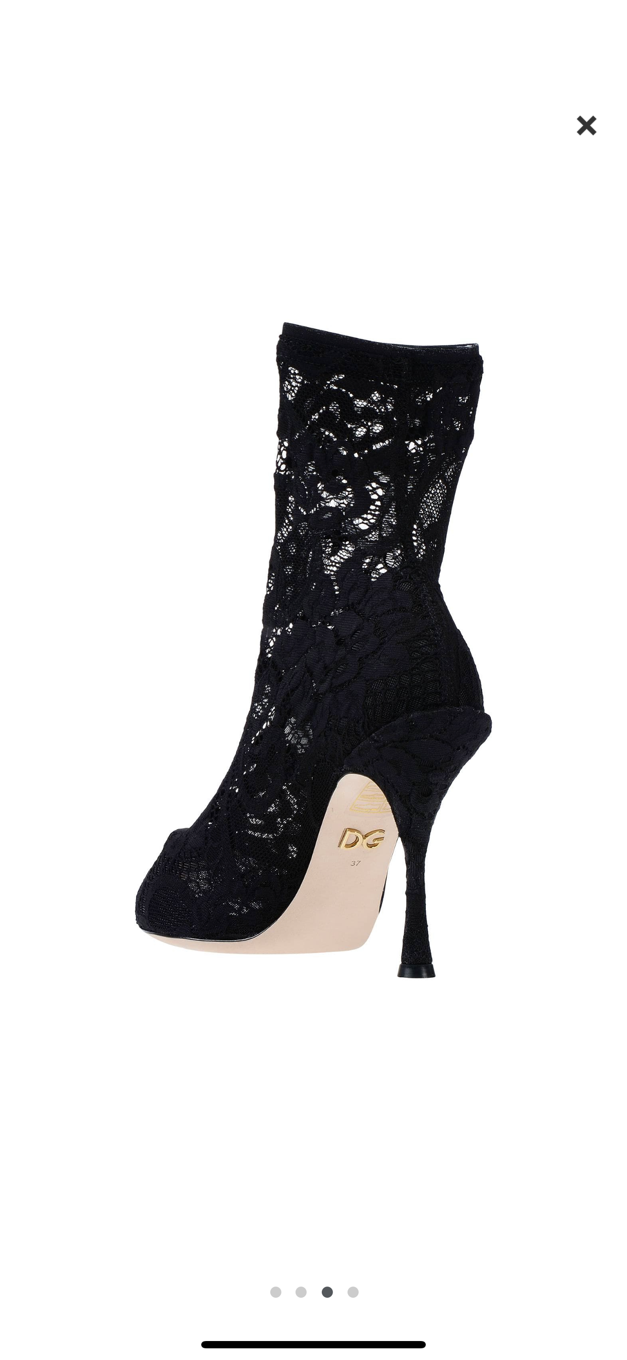 Dolce & Gabbana Black Lace Sock Heels