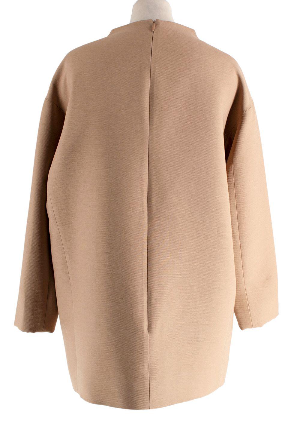 Valentino Wool Mock Neck Long Sleeve Camel Brown Top and Trouser Set