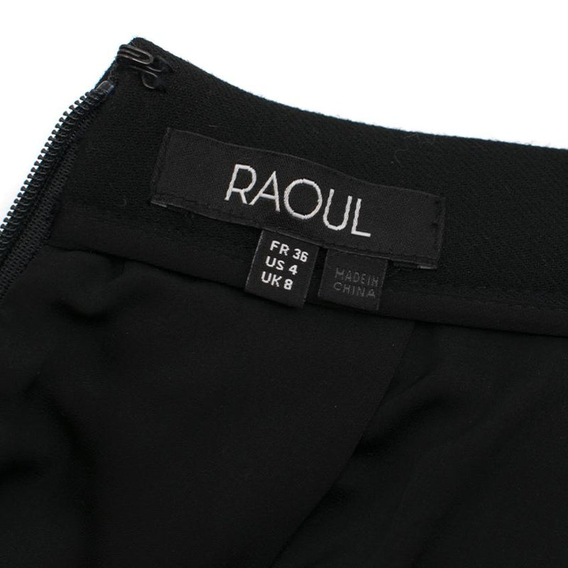 Raoul Black Knee Length Trapeze Skirt