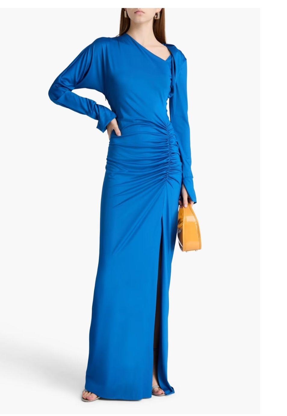 Victoria Beckham Blue Jersey Gown