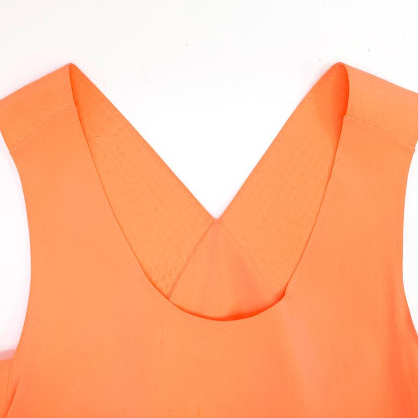 Chloe Neon Orange Silk Top with Cut-out Side Panels