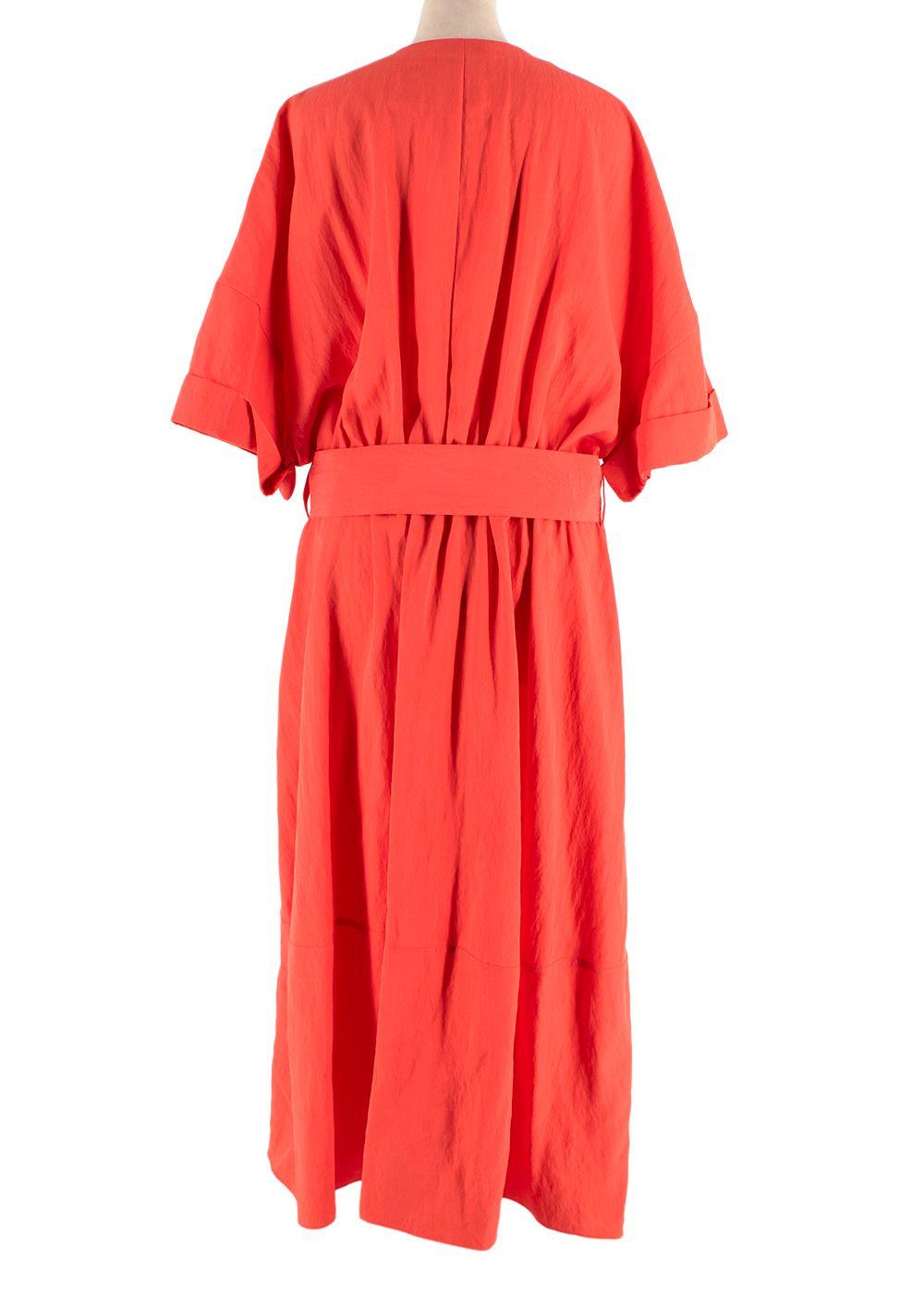Vince Orange Belted Midi Dress