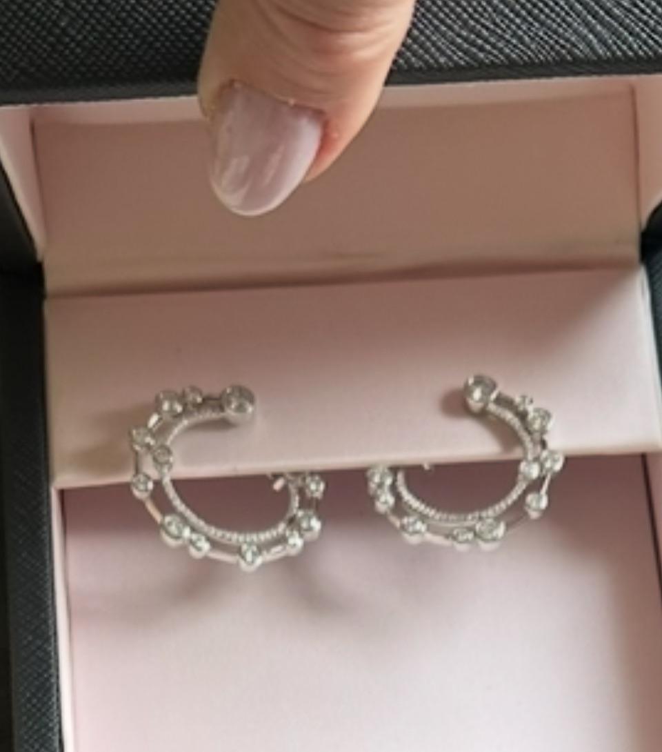 Boodles Waterfall Large Diamond Platinum Hoop Earrings
