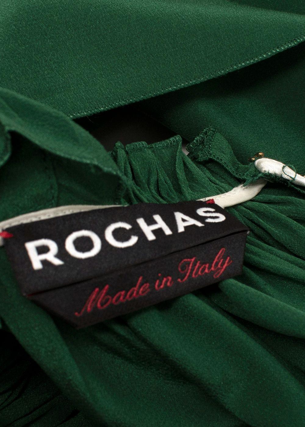 Rochas Green Pleated Open Back Dress