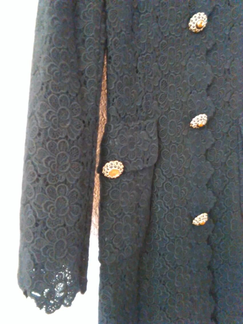 Dolce & Gabbana Wool Lace Longline Coat