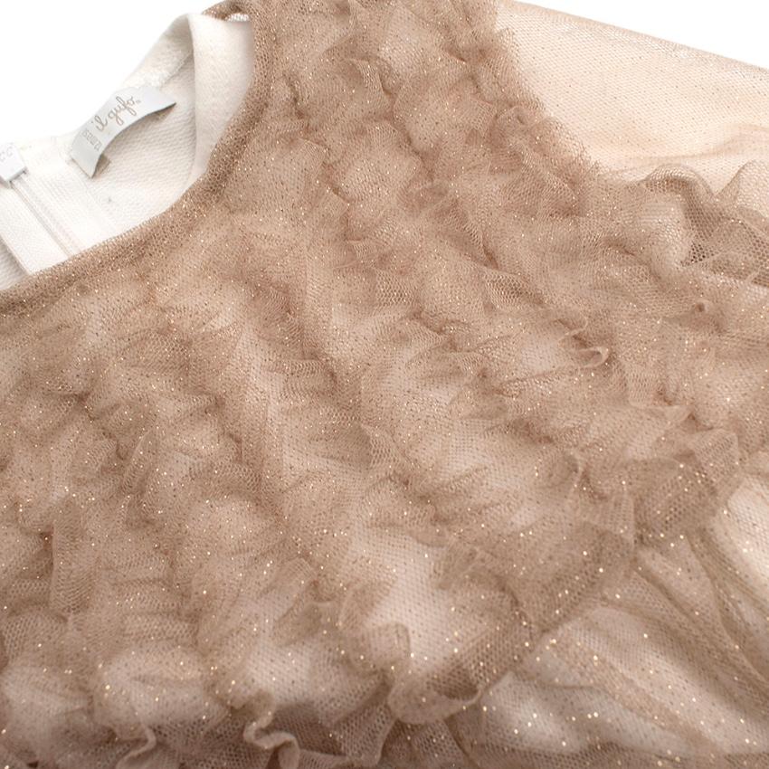 Il Gufo Girls Layered Mesh Glitter Ruffled Dress