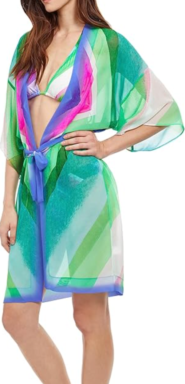 Gottex Diagonal Dreams Open Kimono Swimwear Cover Up