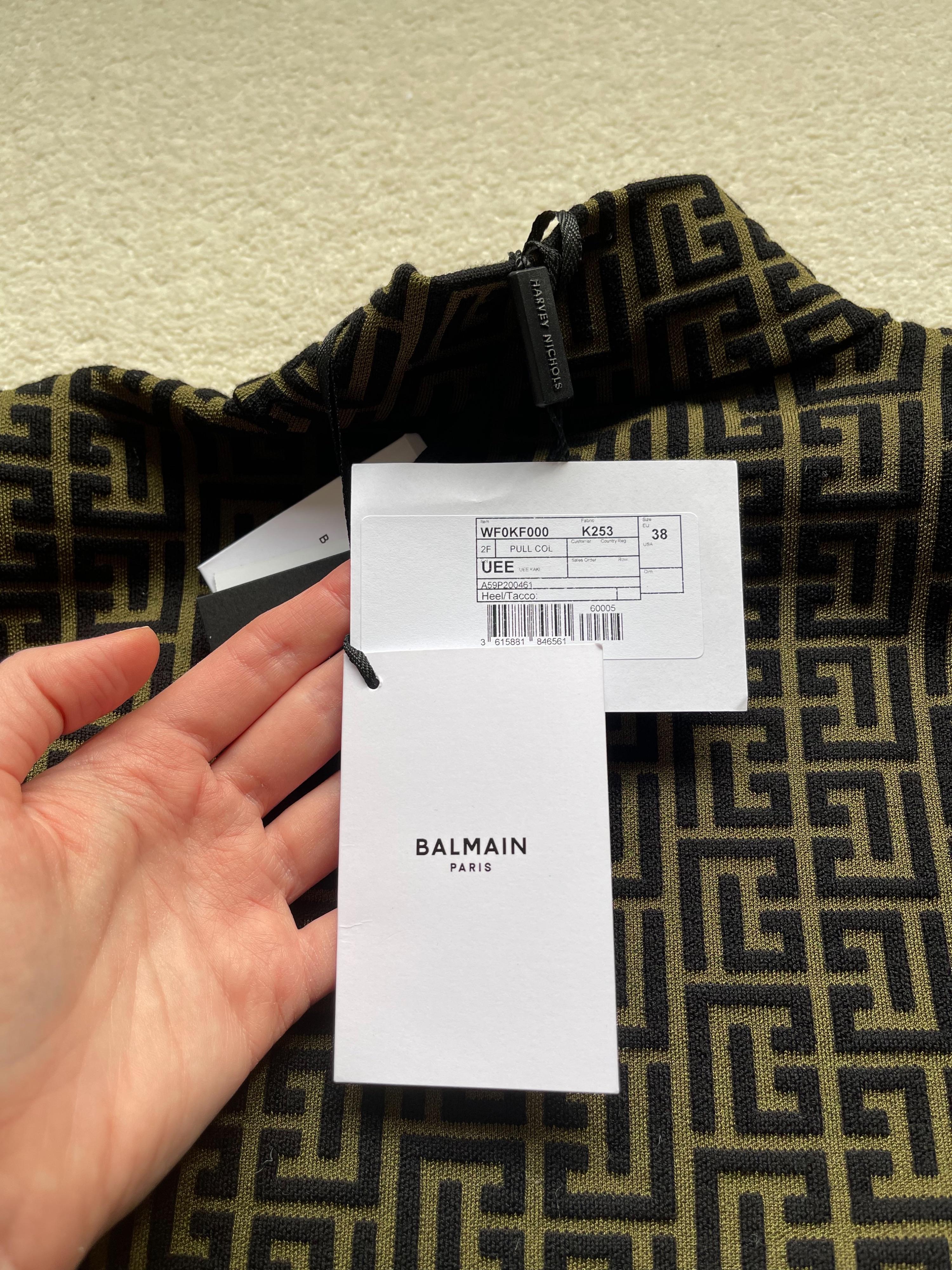 Khaki Monogram Stretch Knit Jumper
