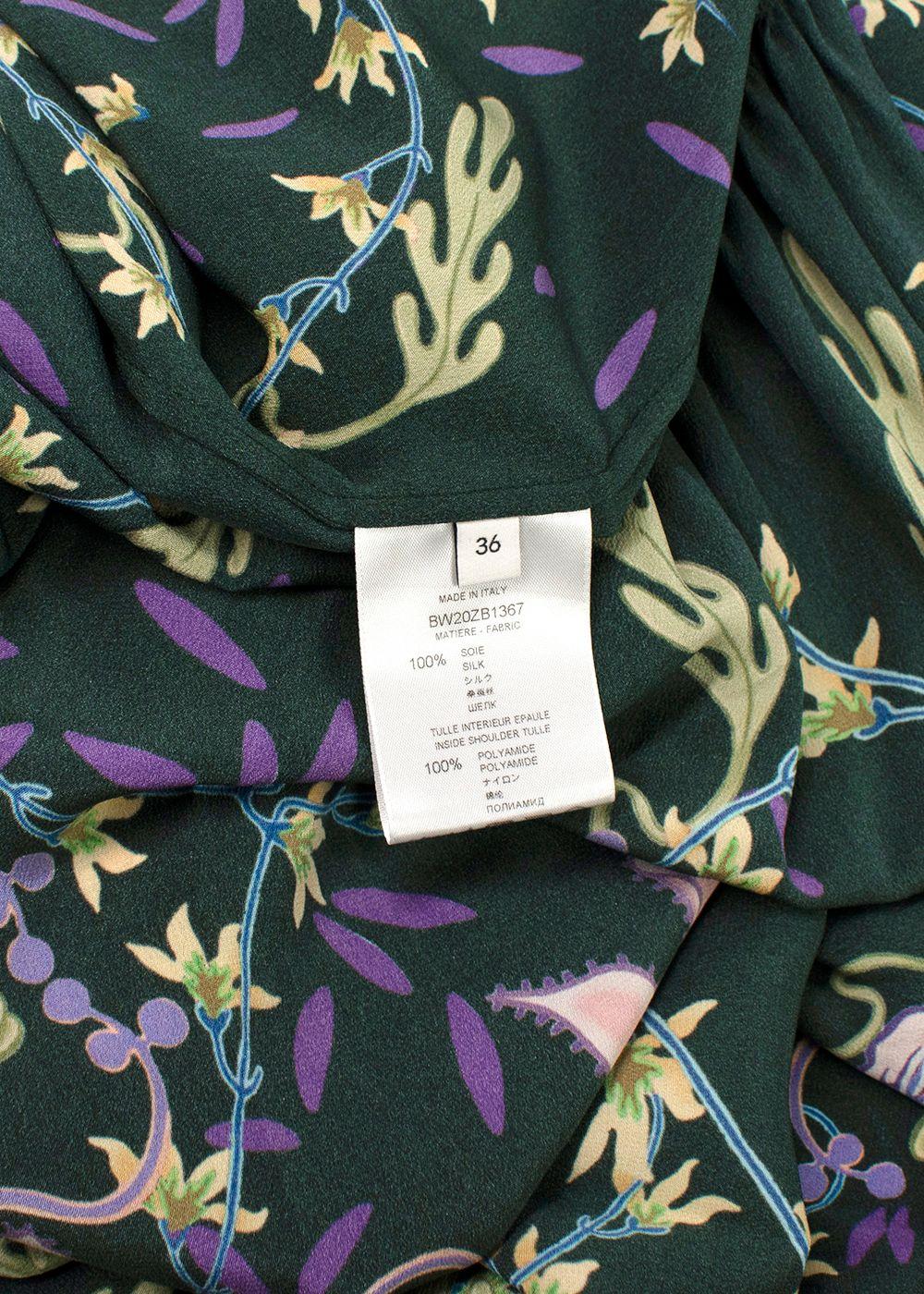 Givenchy Dark Green Floral-print Dress