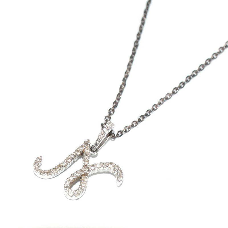 La Mome Bijou Crystal N Pendant Silver Necklace