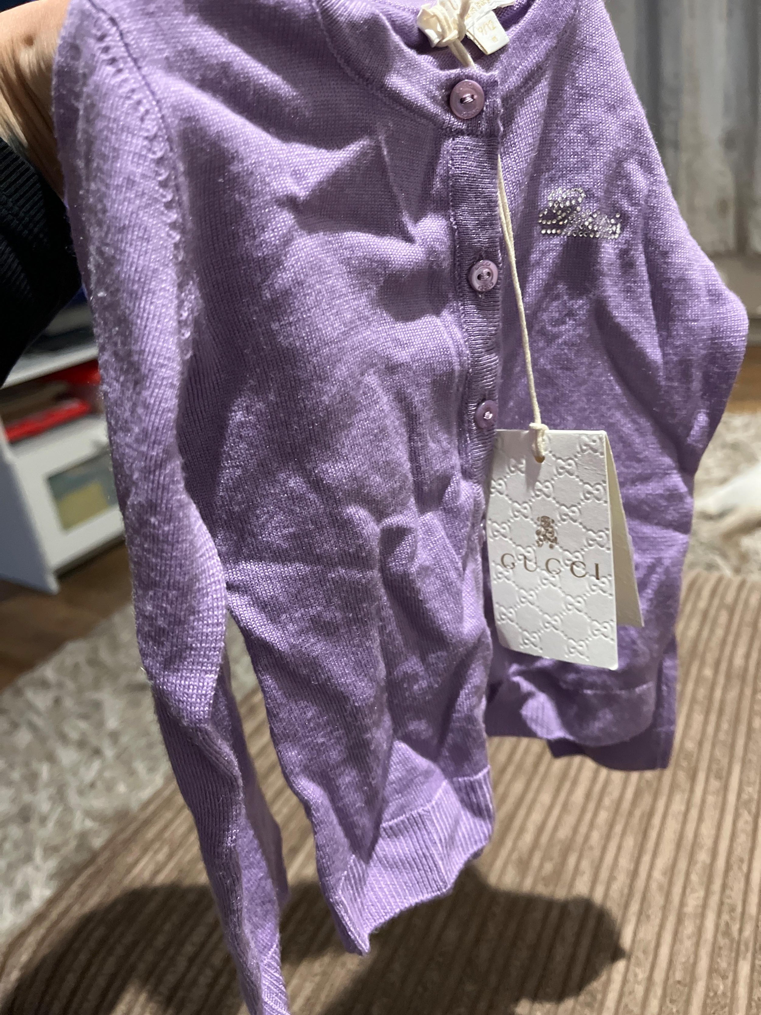 Lilac round neck cardigan