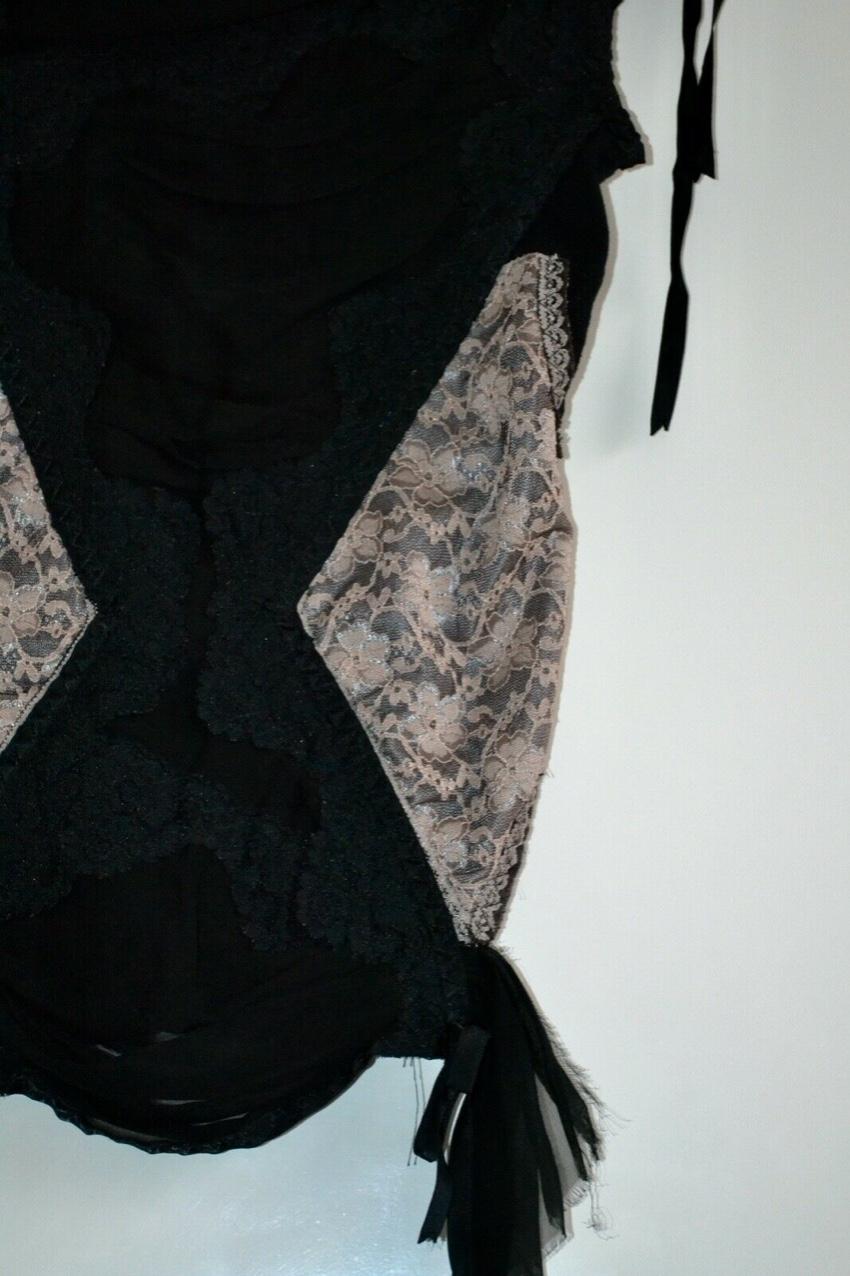 Cigana Lace Panelled Double Diamond Top