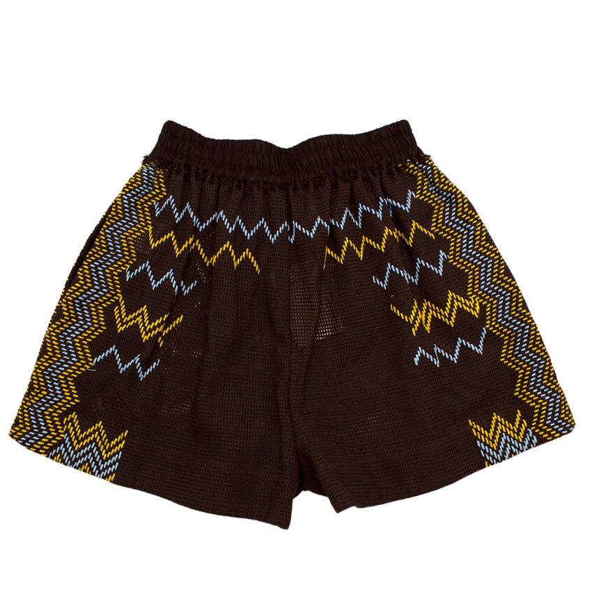 Rue Mariscal Brown Fully Embroidered Biker Jacket & Boxer Shorts