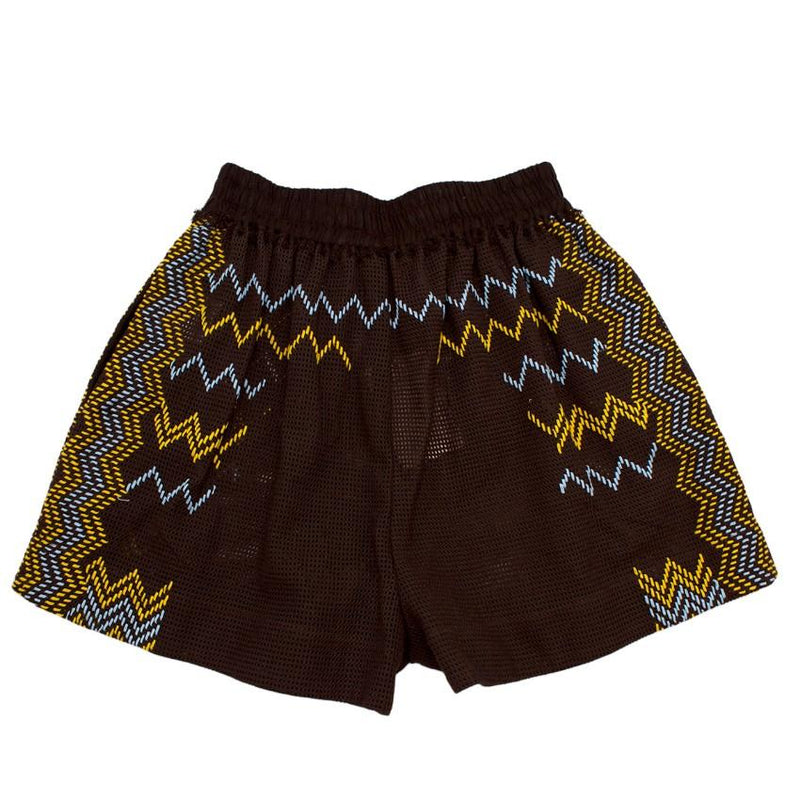 Rue Mariscal Brown Fully Embroidered Biker Jacket & Boxer Shorts