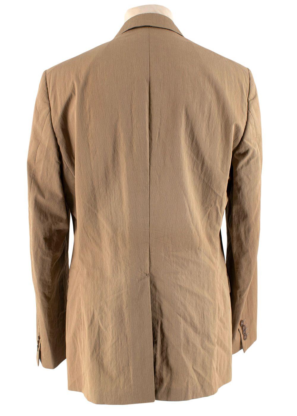 Jil Sander Brown Textured Single Breasted Blazer