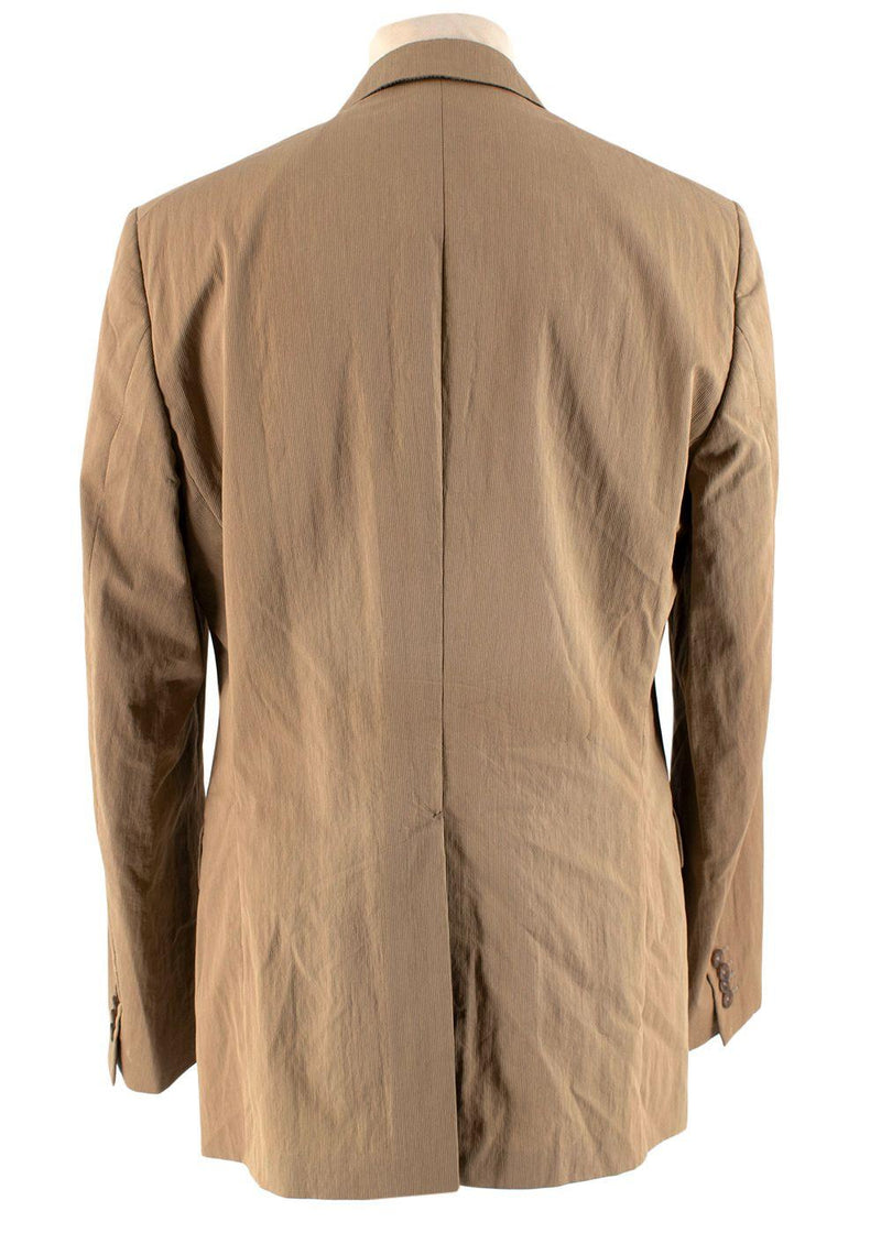 Jil Sander Brown Textured Single Breasted Blazer