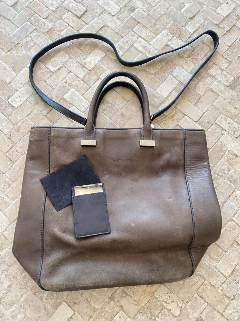 The Row Grey Tall Tote Bag - Well worn