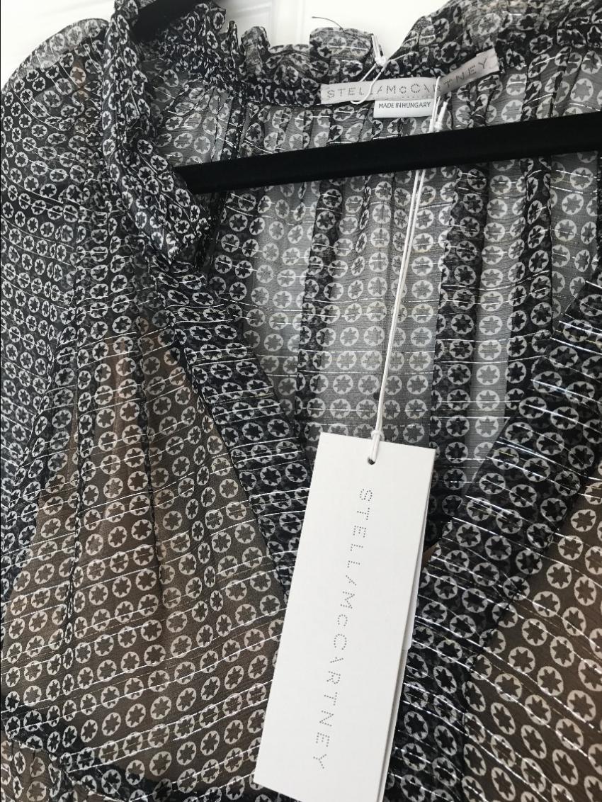 Stella Mccartney Circle Star Print Silk Tiered Dress