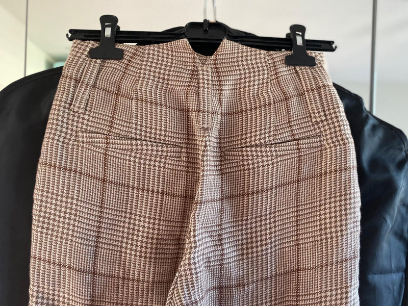 Bruenllo Cucinelli Brown Check High Waisted Trousers