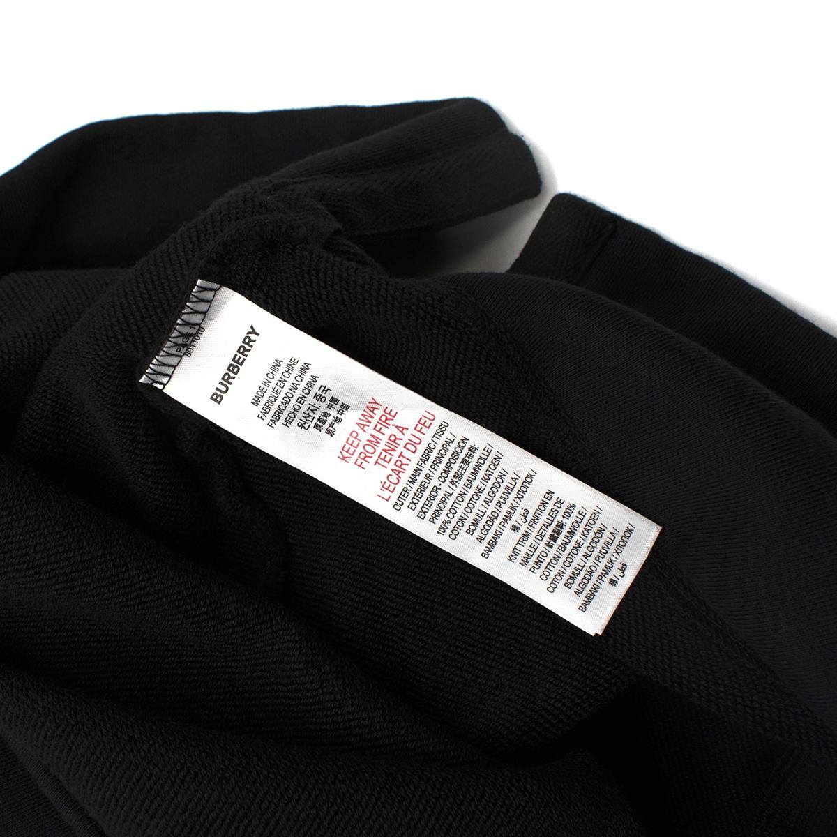 Burberry Black Check Sleeves Crewneck Sweatshirt