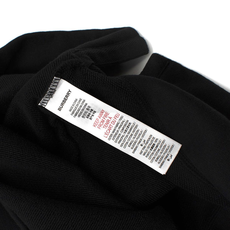Burberry Black Check Sleeves Crewneck Sweatshirt