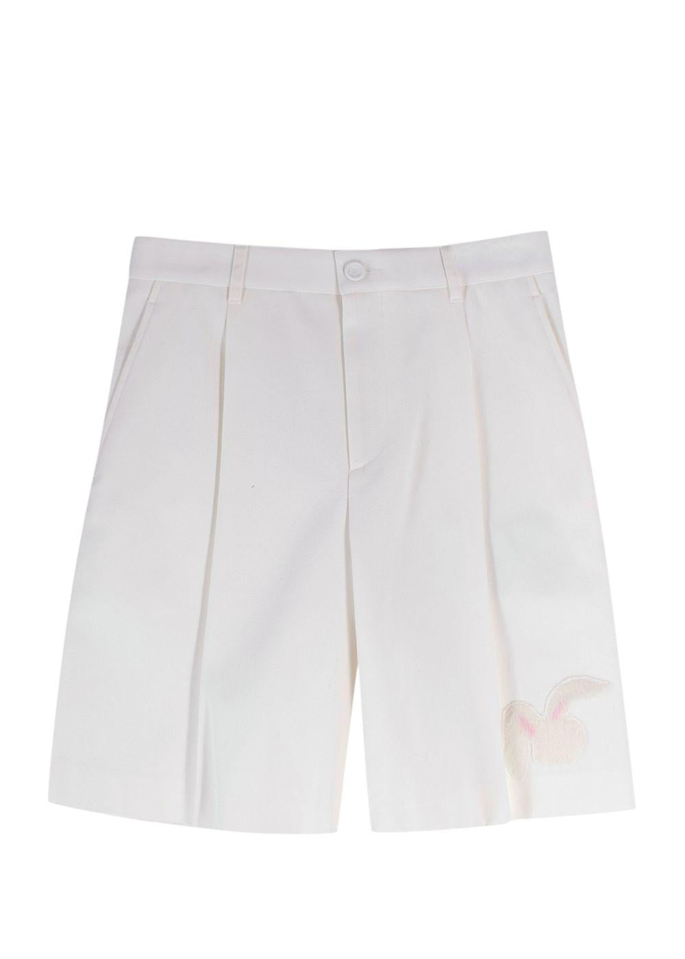 Dior Homme White Bunny Motif Tailored Shorts