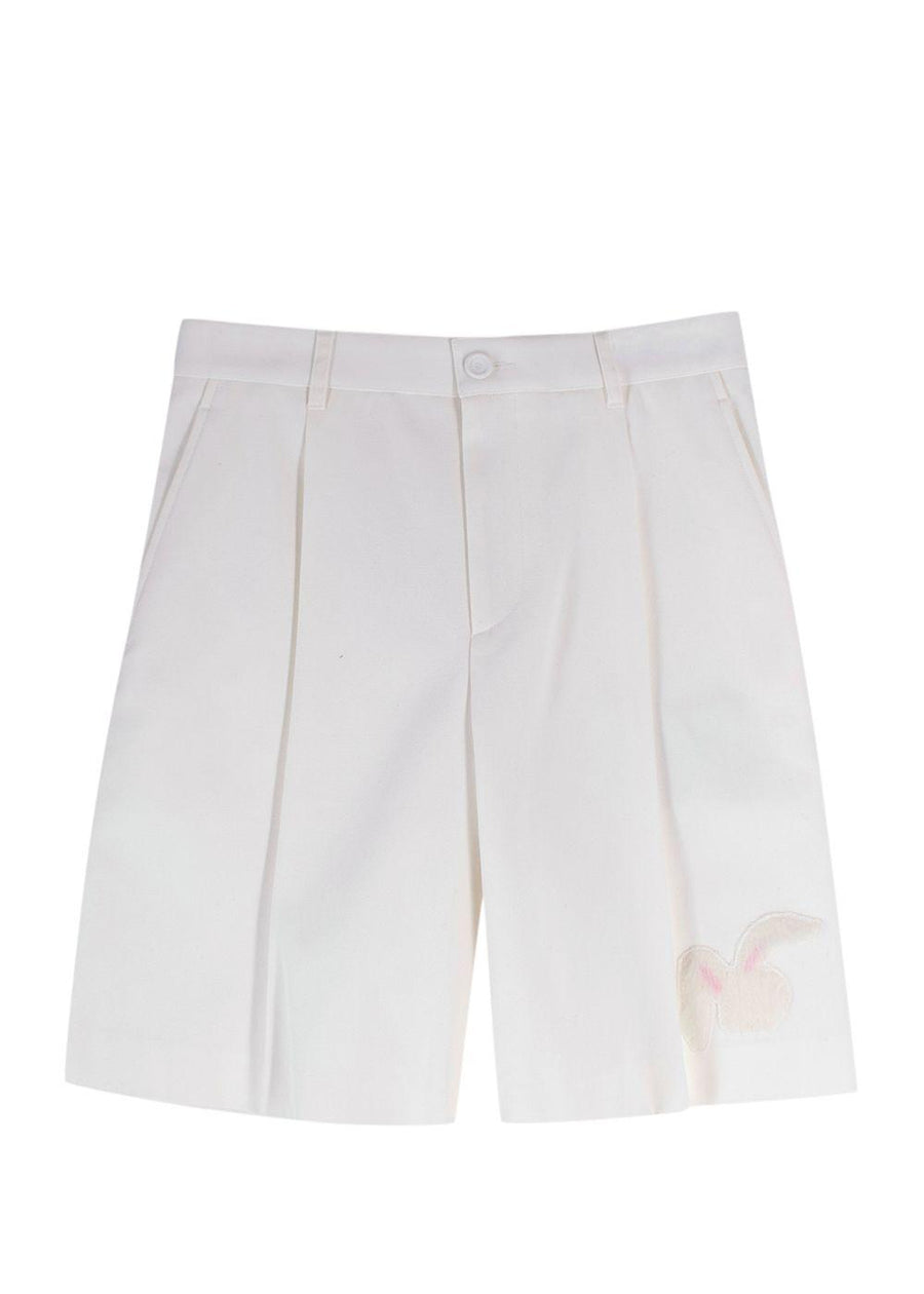 Dior Homme White Bunny Motif Tailored Shorts