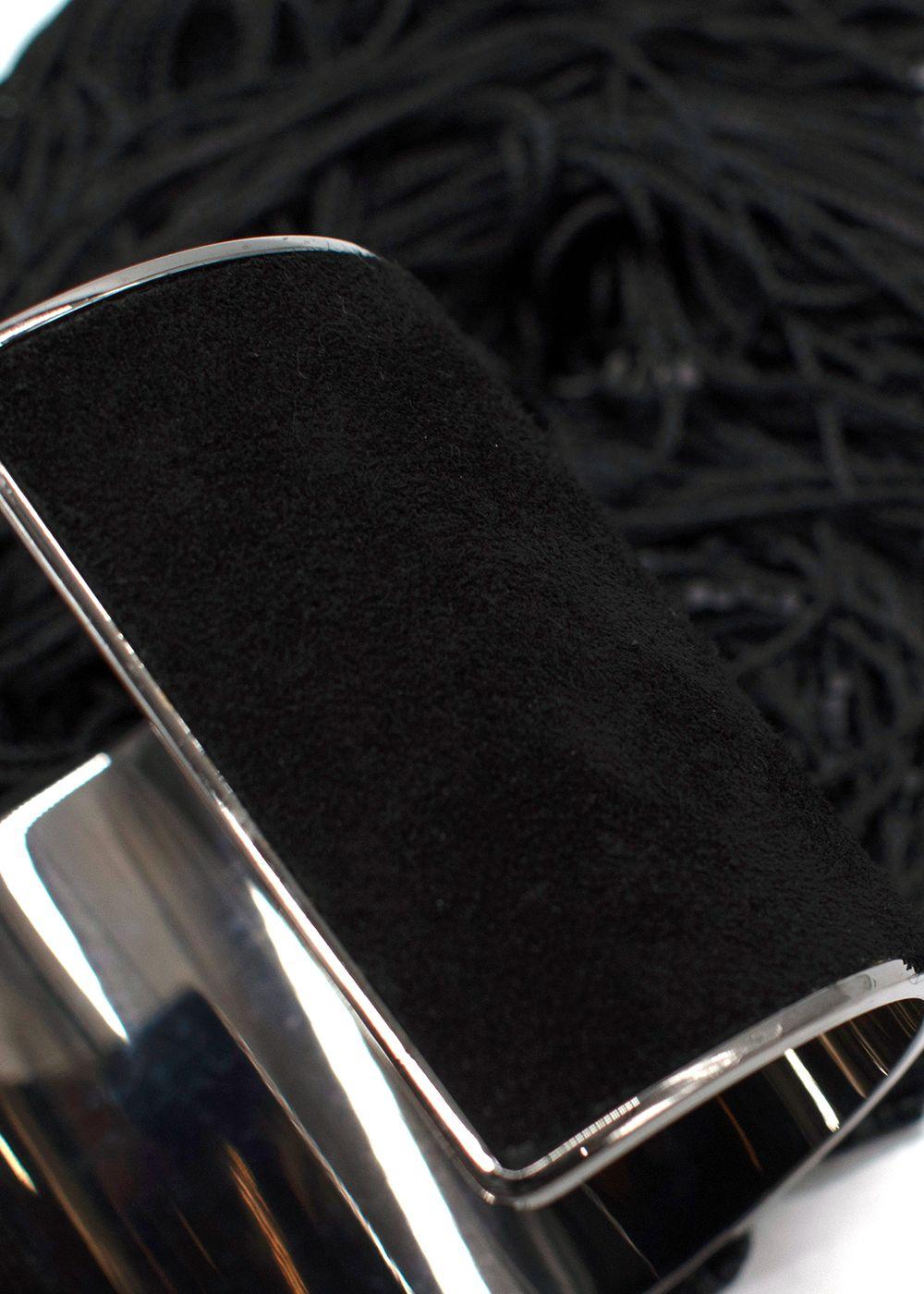 Tom Ford Black Suede Tassel Cuff Bracelet