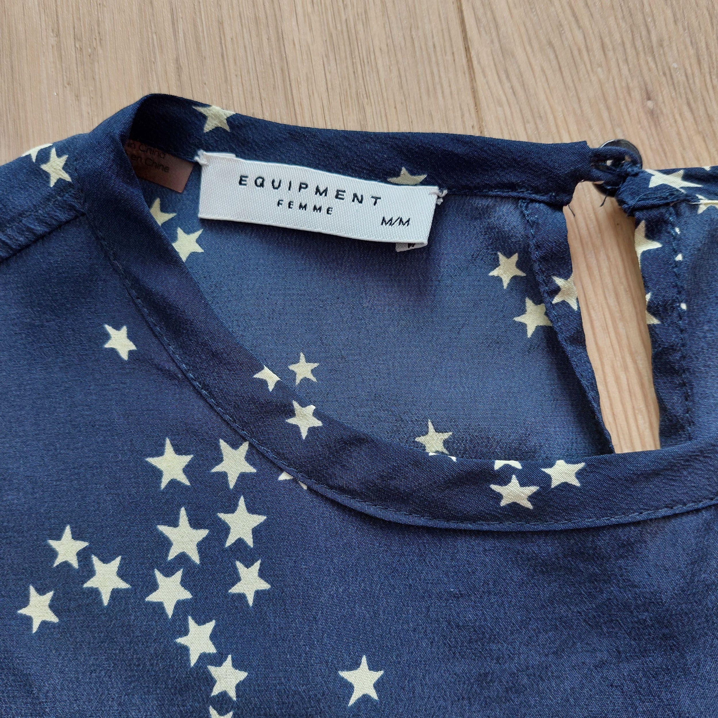 Star Print Aubrey Silk Shift Dress