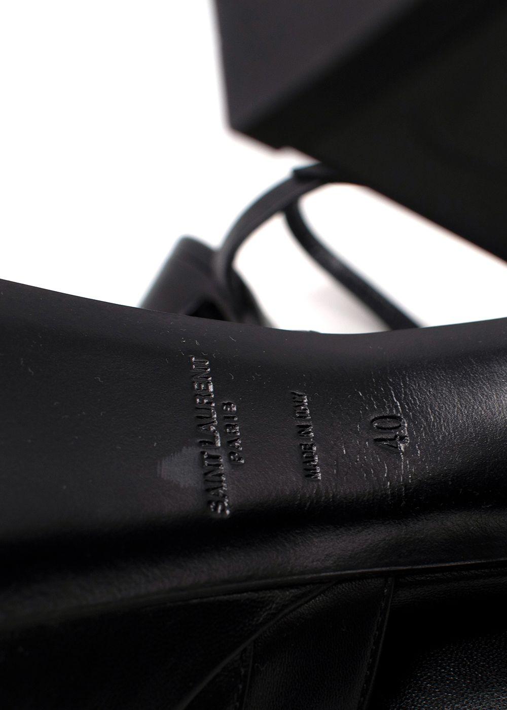 Saint Laurent Black Leather 'Bianca' Platform Heels