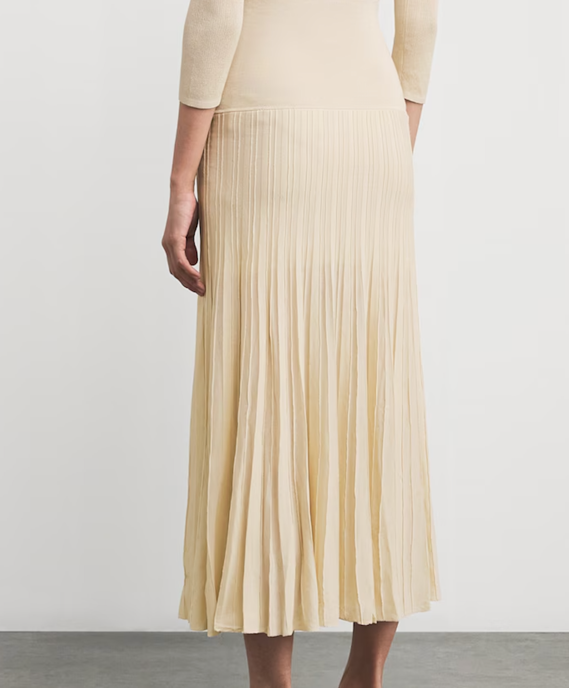 Isabel Marant Crepe Pleated Knit Midi Skirt