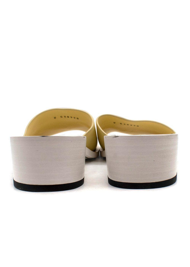 Chanel Yellow Leather Mule Sandals