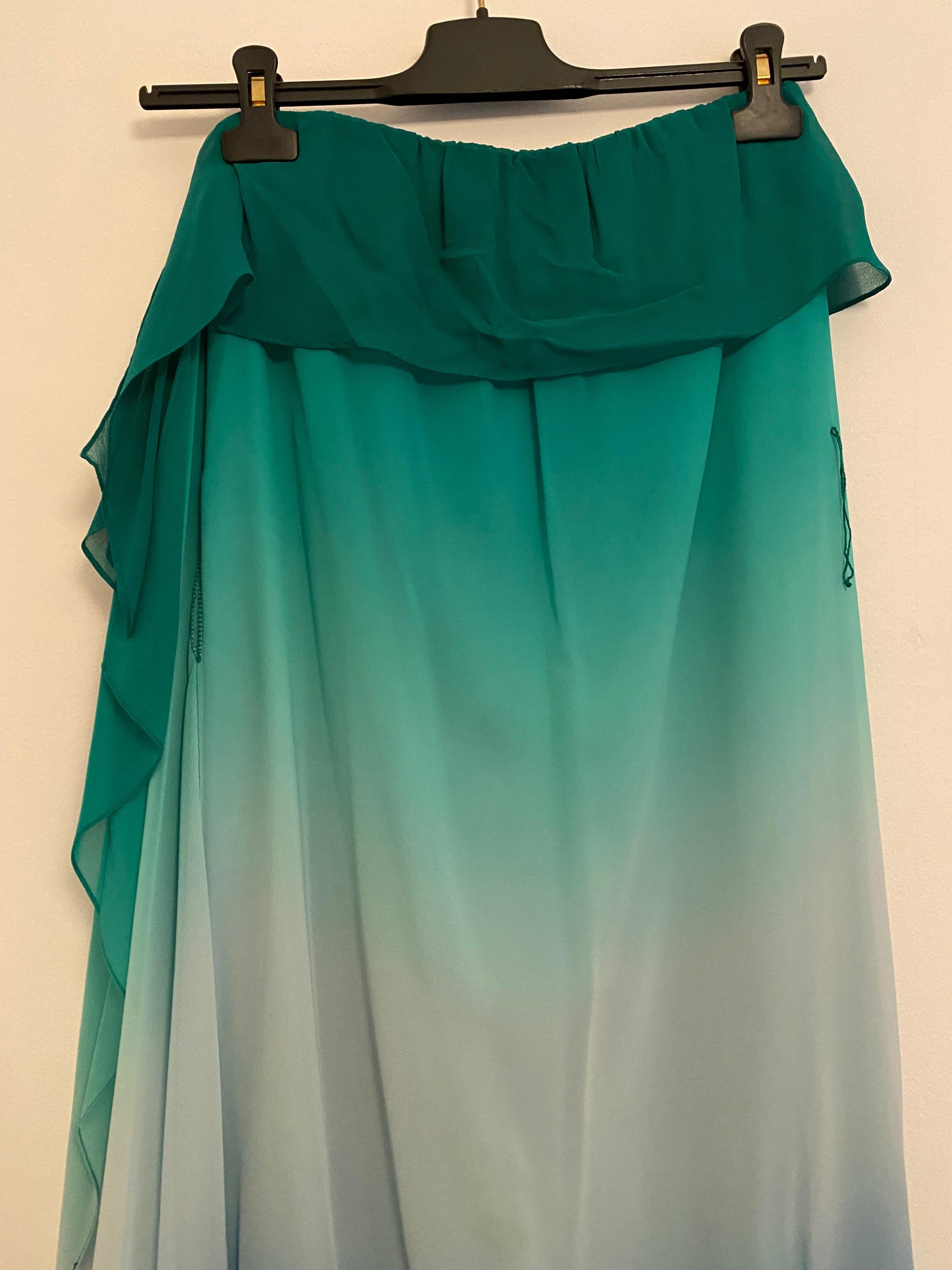 Green & Blue Ombre Silk Dress