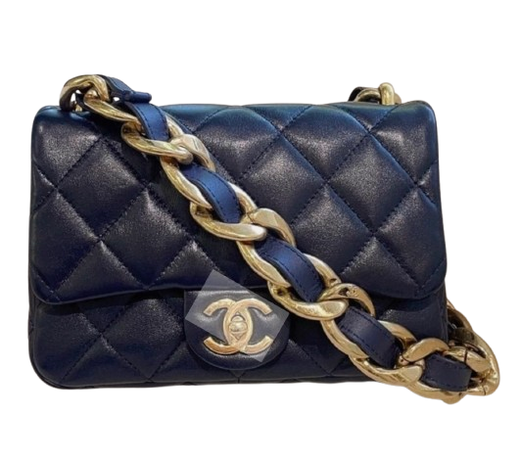 Chanel Navy Blue Funky Town Lambskin Shoulder Bag