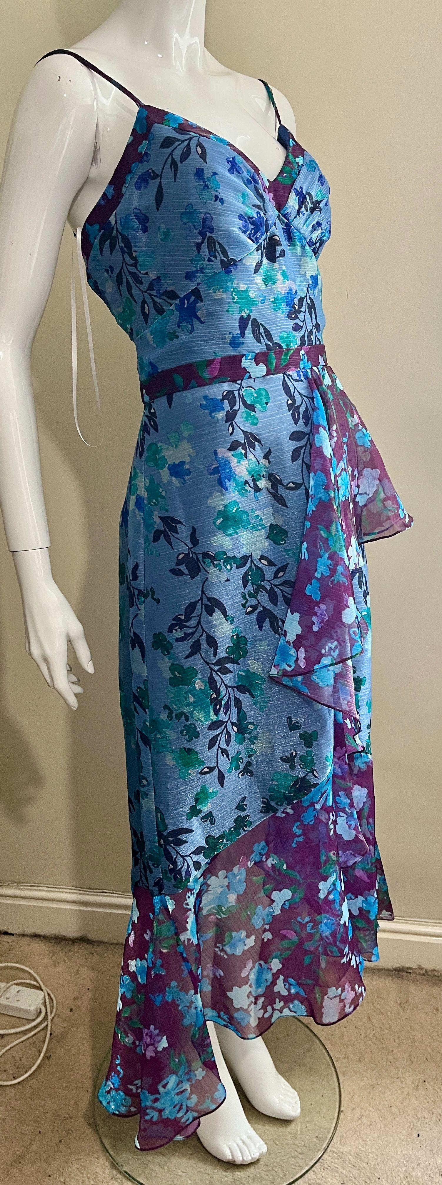 Marchesa Notte Floral Organza High Low Gown