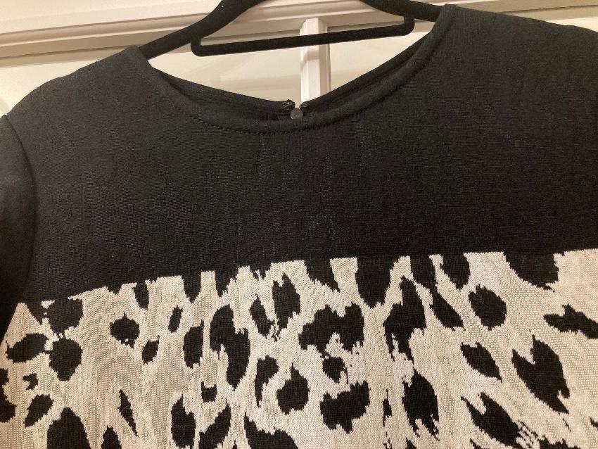 St. John Wool Blend Leopard Jersey Dress