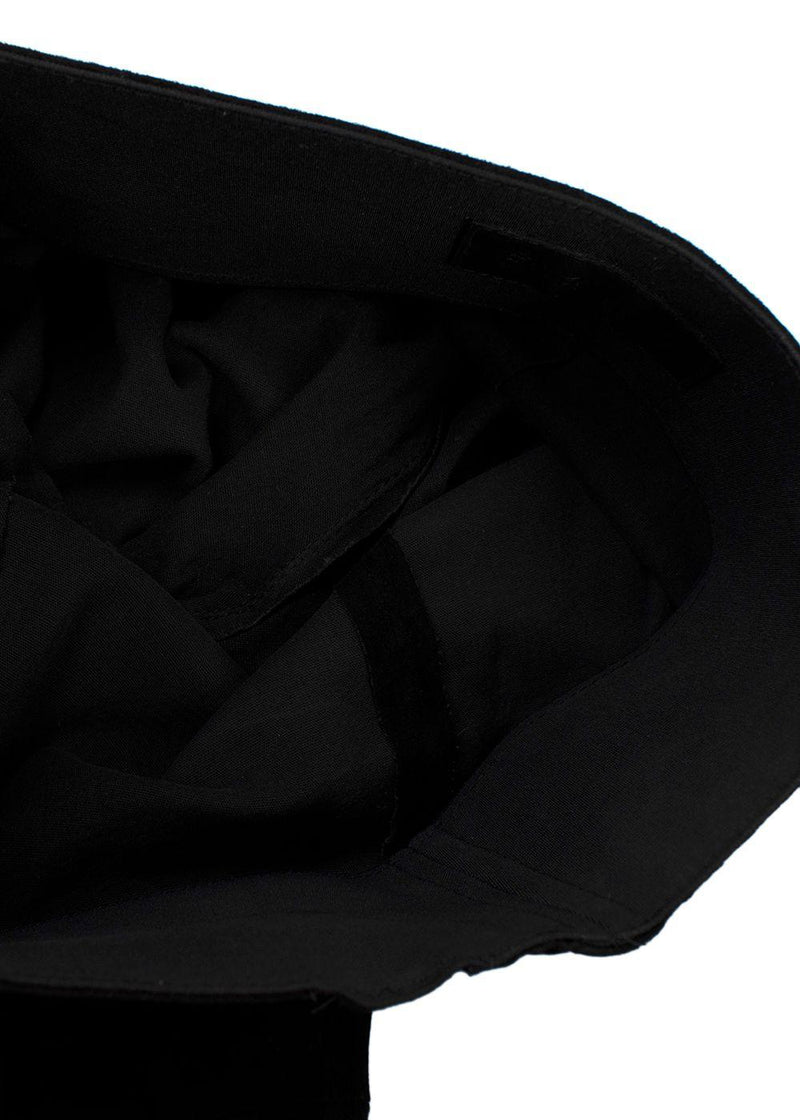 Sprwmn Black Suede Flared Ankle Crop Leggings