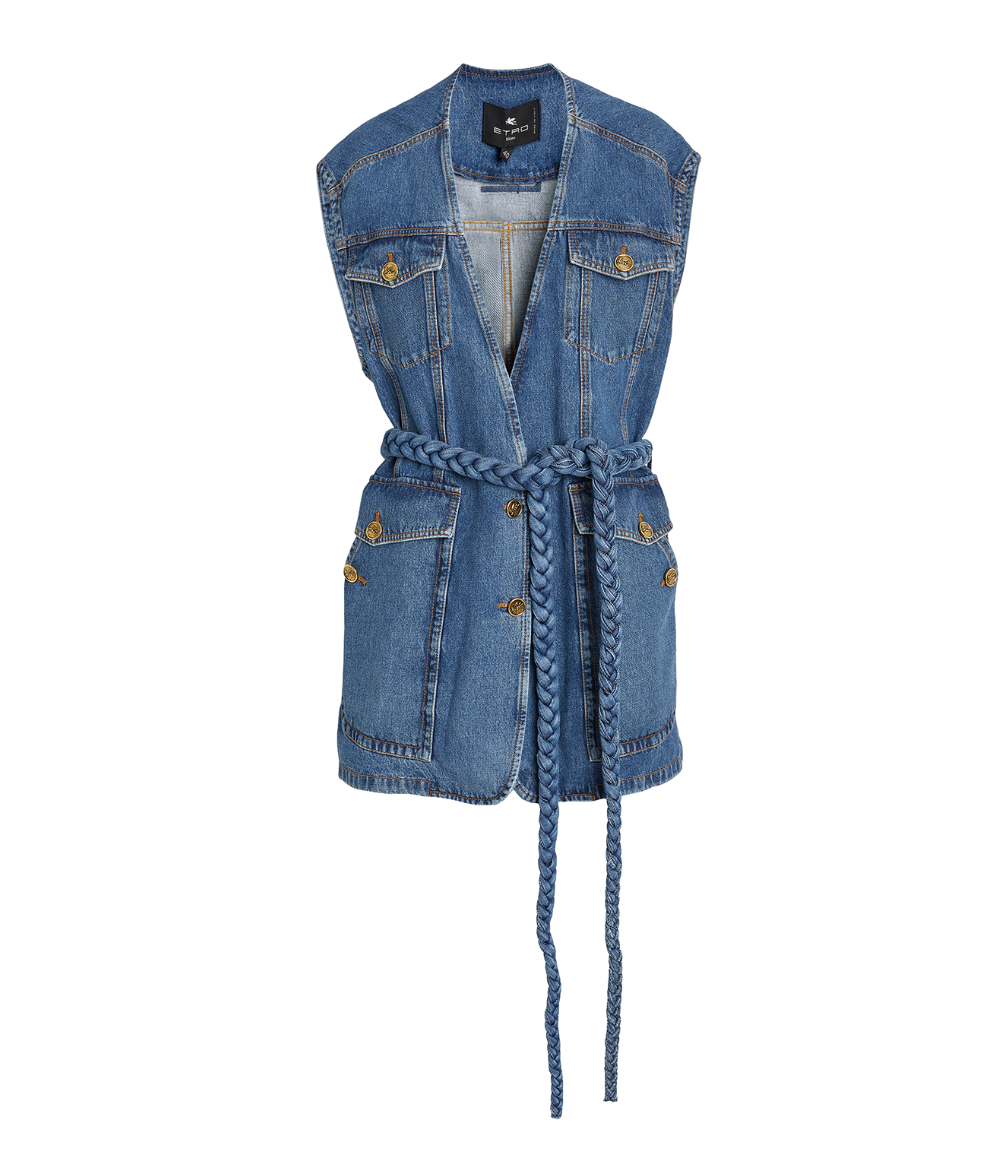 Etro Long Denim Vest