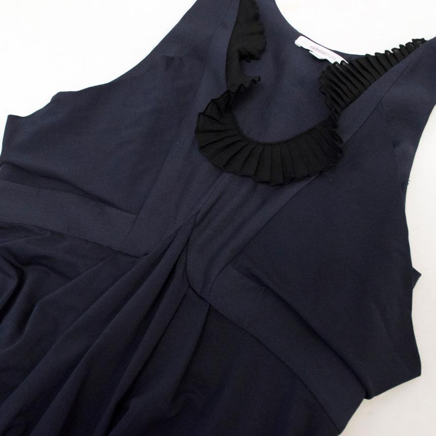 Vanessa Bruno Navy Dress with Black Frill