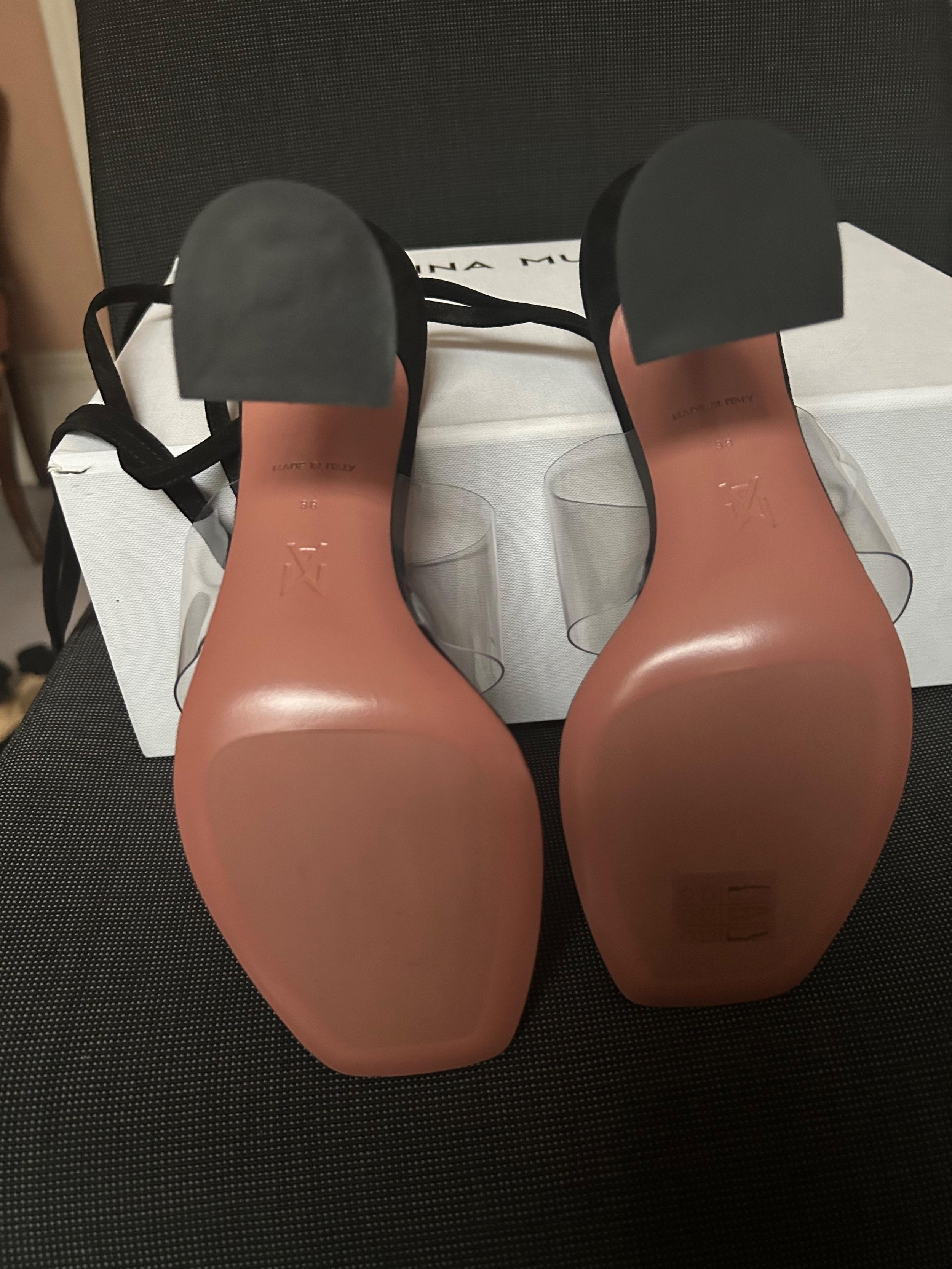 Black Suede Zula 95 PVC Thong Sandals