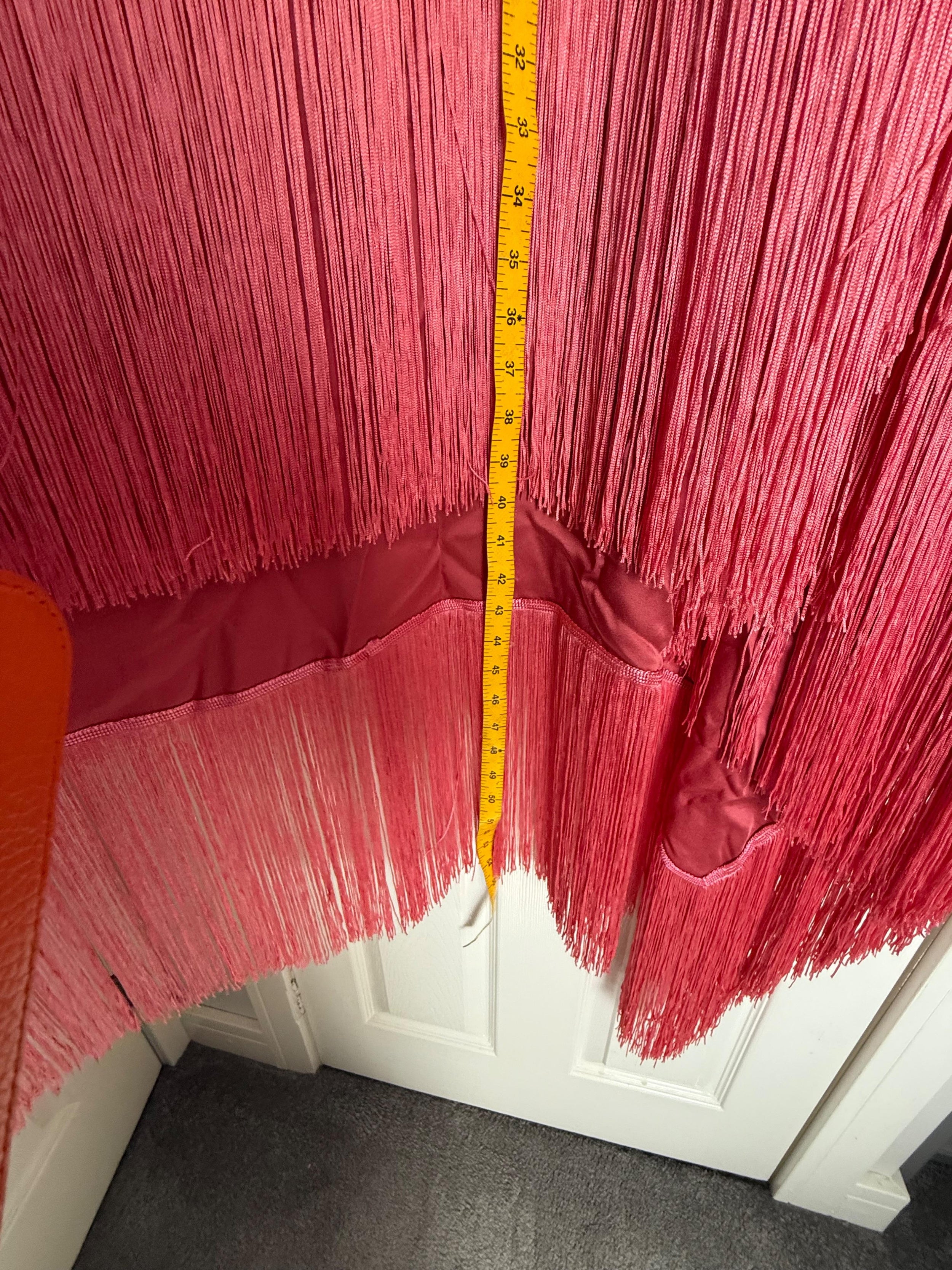 Pink Crepe Fringed Dress